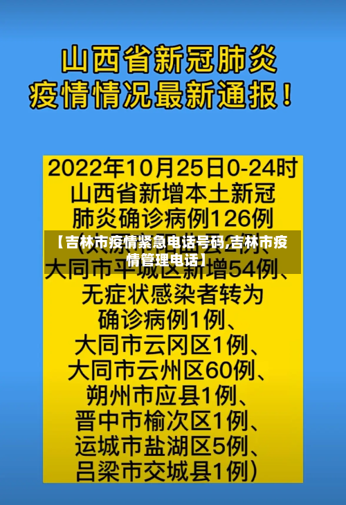 【吉林市疫情紧急电话号码,吉林市疫情管理电话】-第1张图片