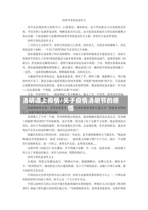 清明遇上疫情/关于疫情清明节的感悟-第2张图片