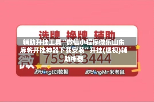 辅助开挂工具“微信小程序微乐山东麻将开挂神器下载安装	”开挂(透视)辅助神器-第1张图片
