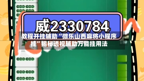 教程开挂辅助“微乐山西麻将小程序挂”揭秘透视辅助万能挂用法-第2张图片