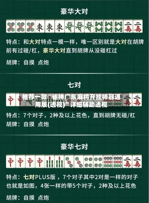 推荐一款“雀神广东麻将开挂神器通用版(透视)”详细辅助透视-第1张图片