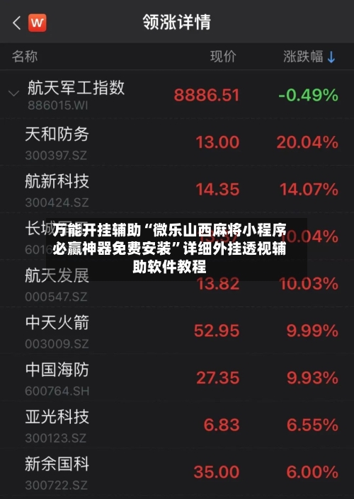 万能开挂辅助“微乐山西麻将小程序必赢神器免费安装	”详细外挂透视辅助软件教程-第1张图片