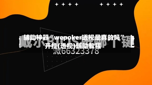 辅助神器“wepoker透视是真的吗”开挂(透视)辅助教程-第2张图片