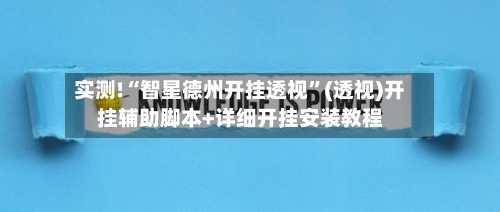 实测!“智星德州开挂透视”(透视)开挂辅助脚本+详细开挂安装教程-第1张图片