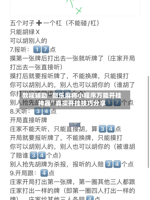 教程辅助“微乐麻将小程序万能开挂神器	”真实开挂技巧分享-第1张图片