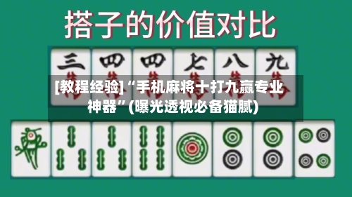 [教程经验]“手机麻将十打九赢专业神器	”(曝光透视必备猫腻)-第1张图片
